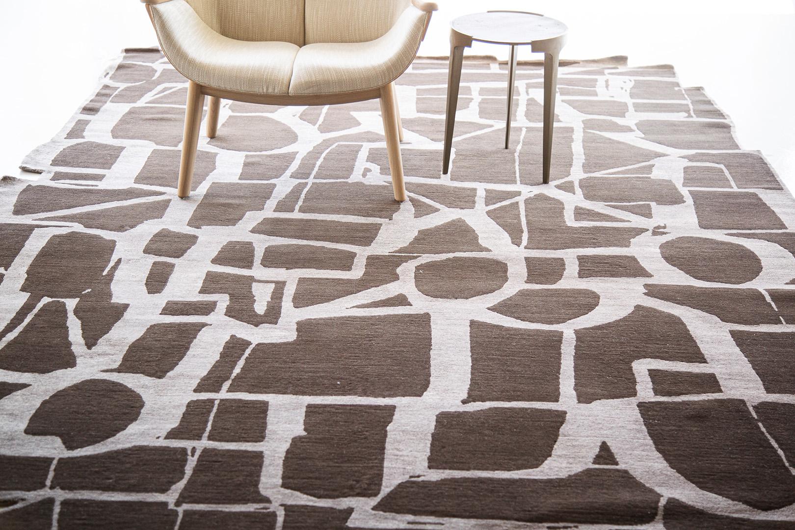 Hand-Knotted Shape Index Rug, Design Rhymes Collection by Mehraban For Sale