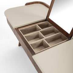 Shape Leather & Canaletto Walnut Vanity Desk