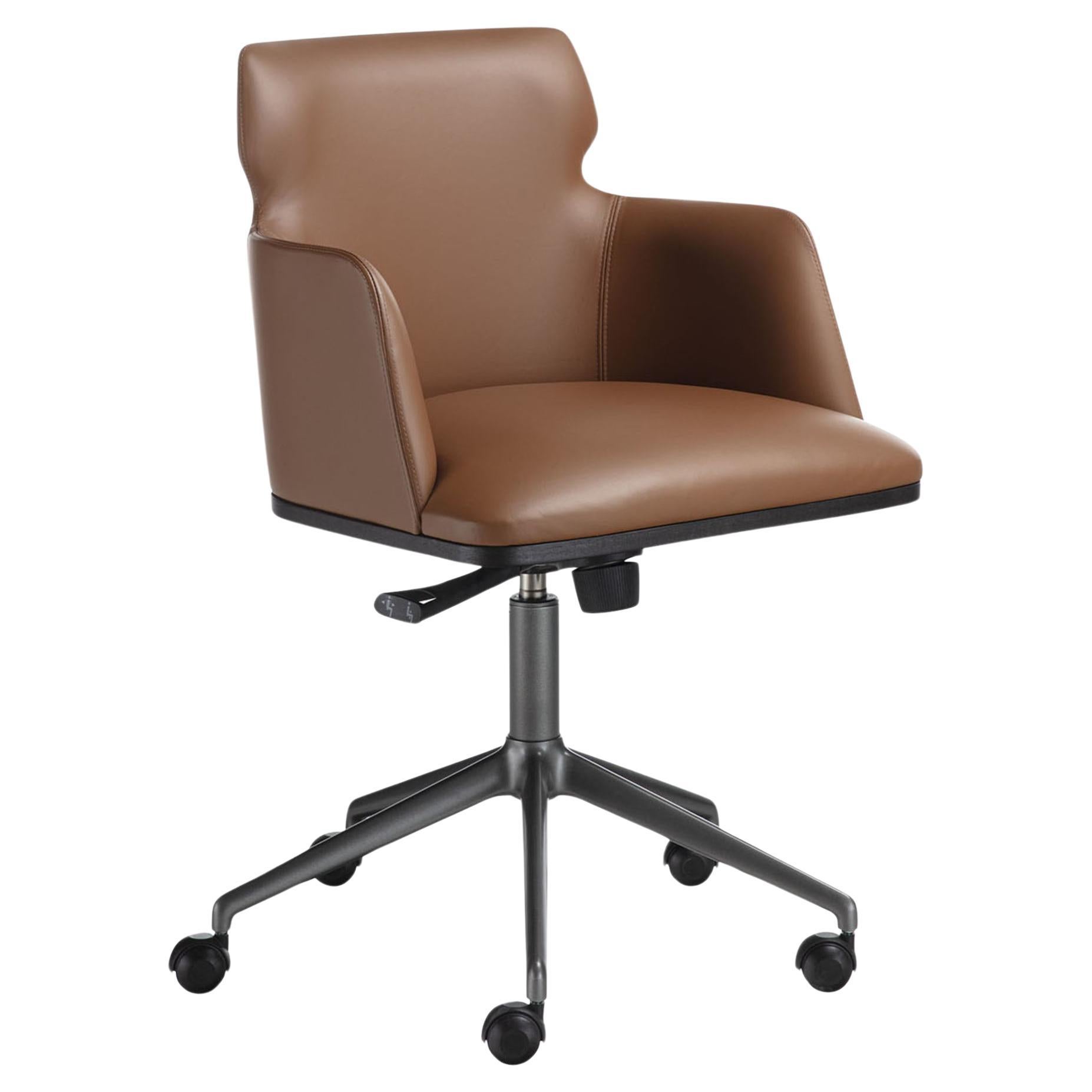 Shape Leather Swivel Chair For Sale