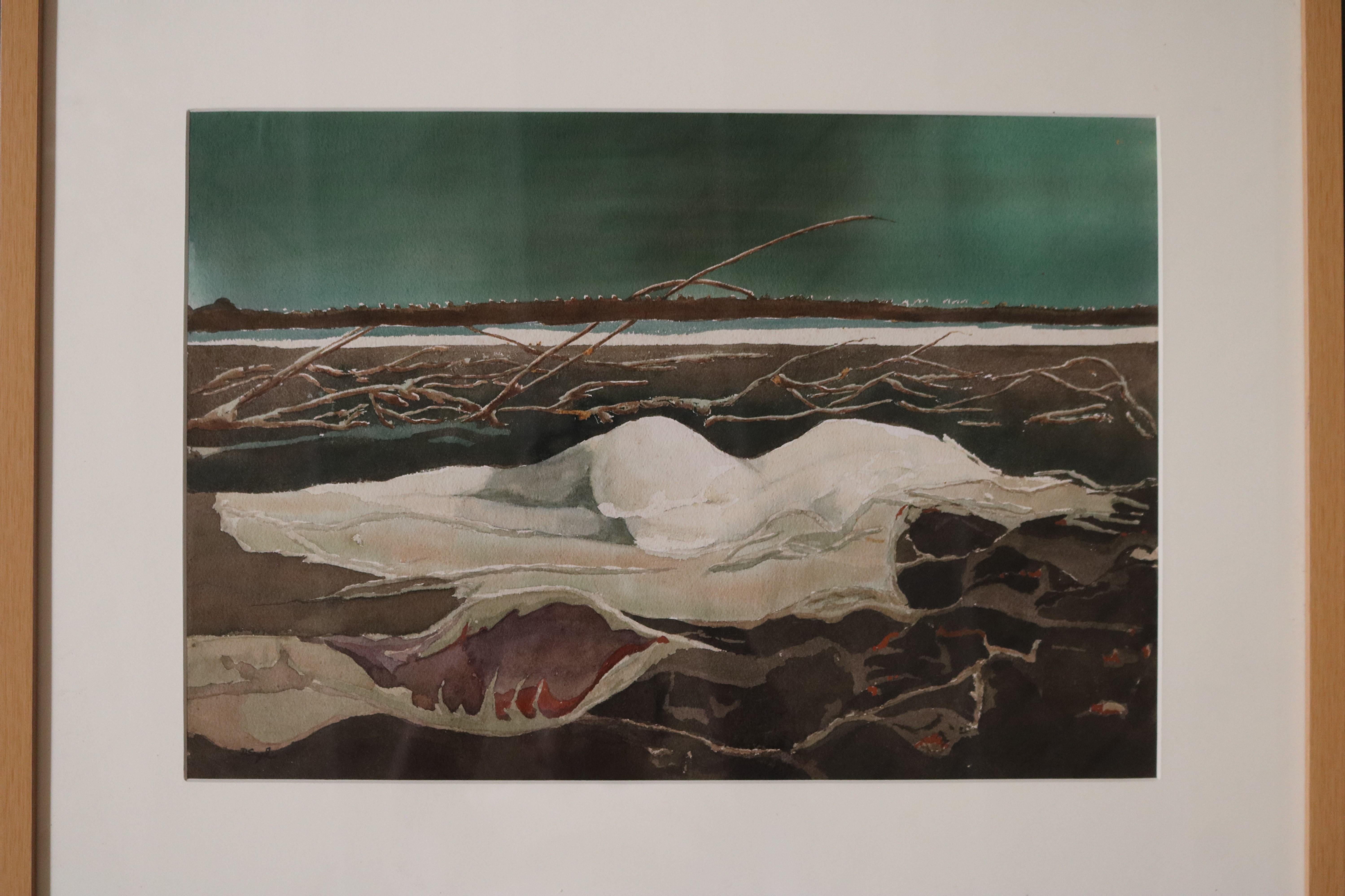 Minimalistic framed painting of a nude on a beach by David Segel.

David Segel is an internationally acclaimed and respected artist. After studying at the Carnegie Institute in Pittsburgh, and the Art Institute of Chicago, David moved to Paris to