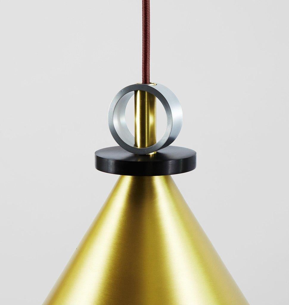 Modern Shape Up Cone Pendant in Brass by Ladies and Gentlemen Studio for Roll & Hill