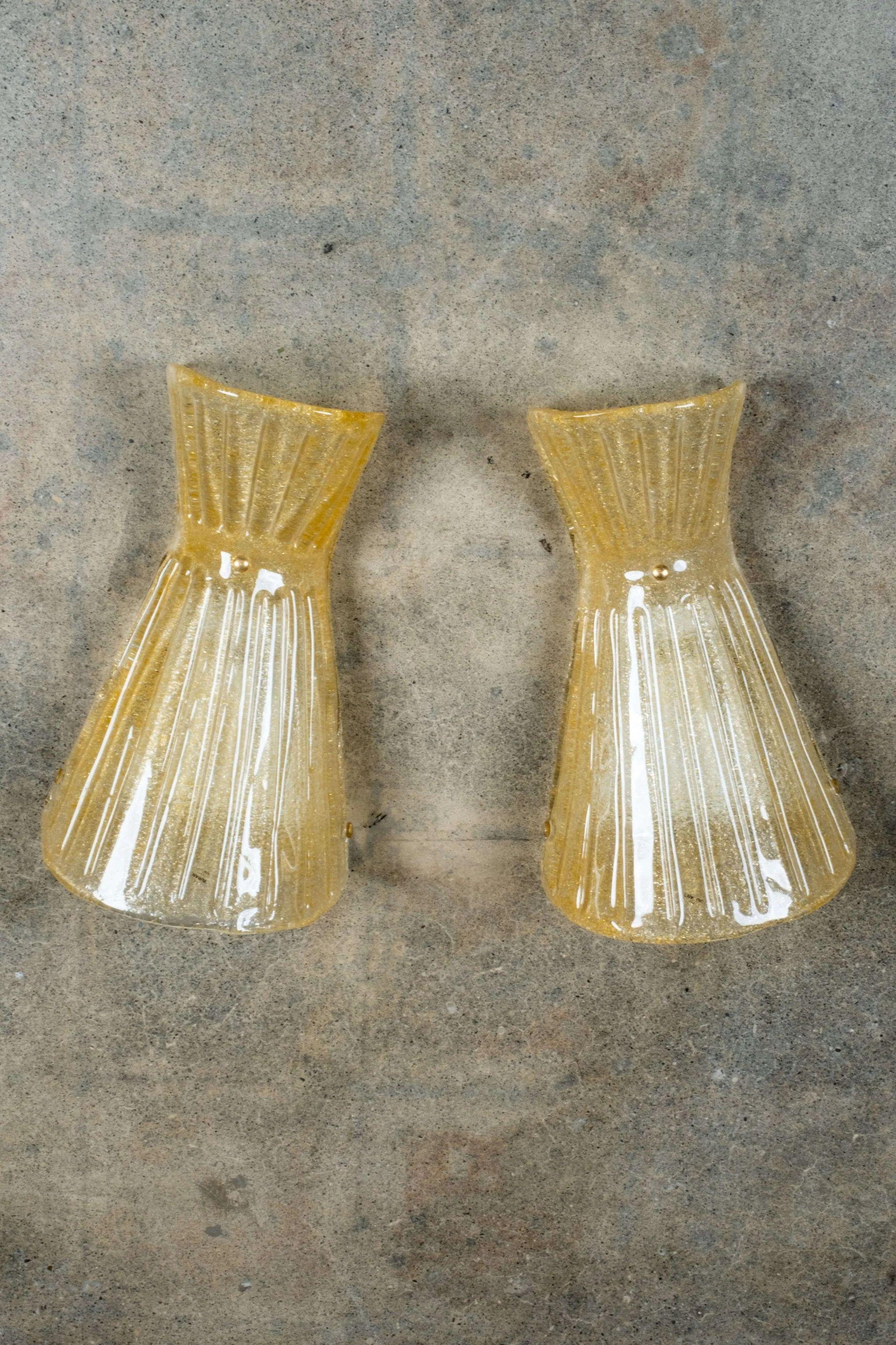 Apliques de cristal de Murano con forma de ámbar Posmoderno en venta