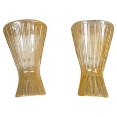 Shaped Amber Murano Glass Sconces