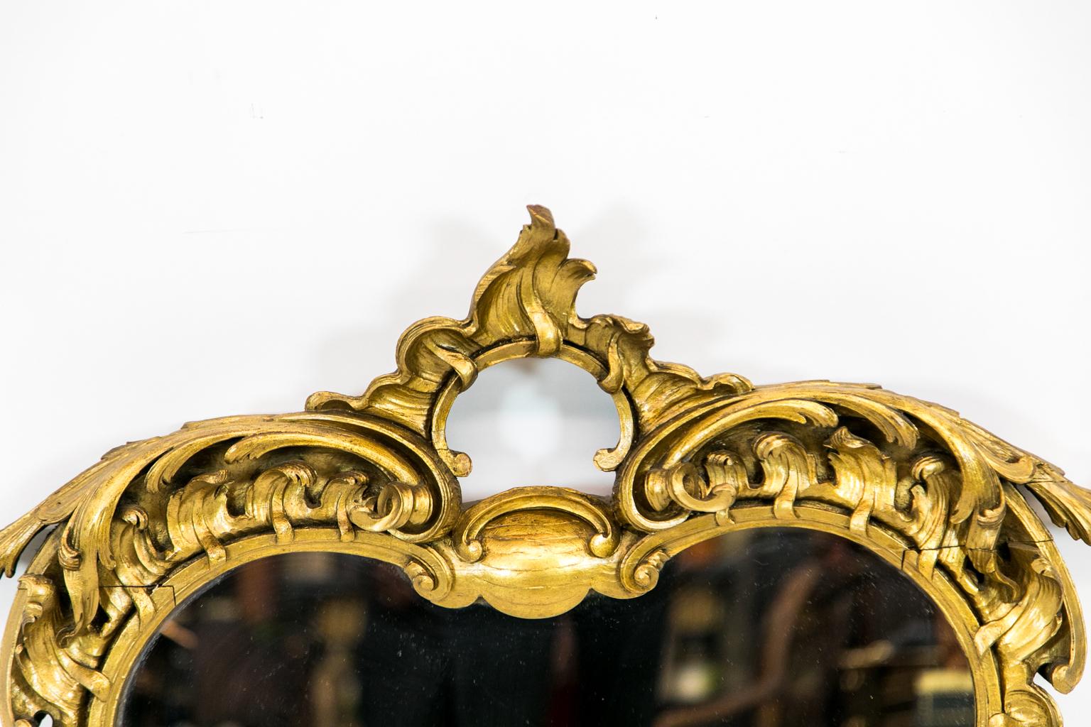 Shaped Gilt Rococo Mirror For Sale 4