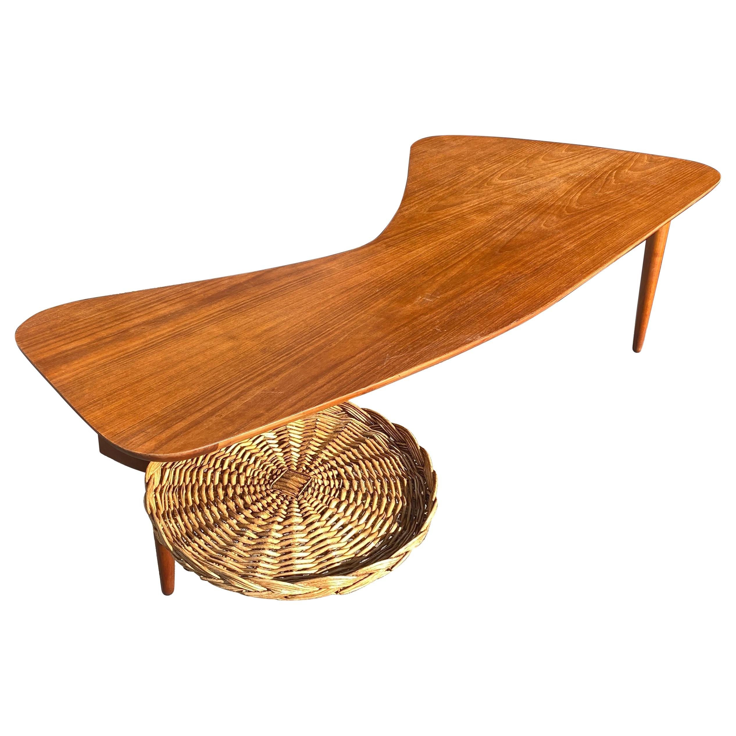 Shaped Maple Table Designed by Taichiro Nakai for La Permanente Cantù, 1950s