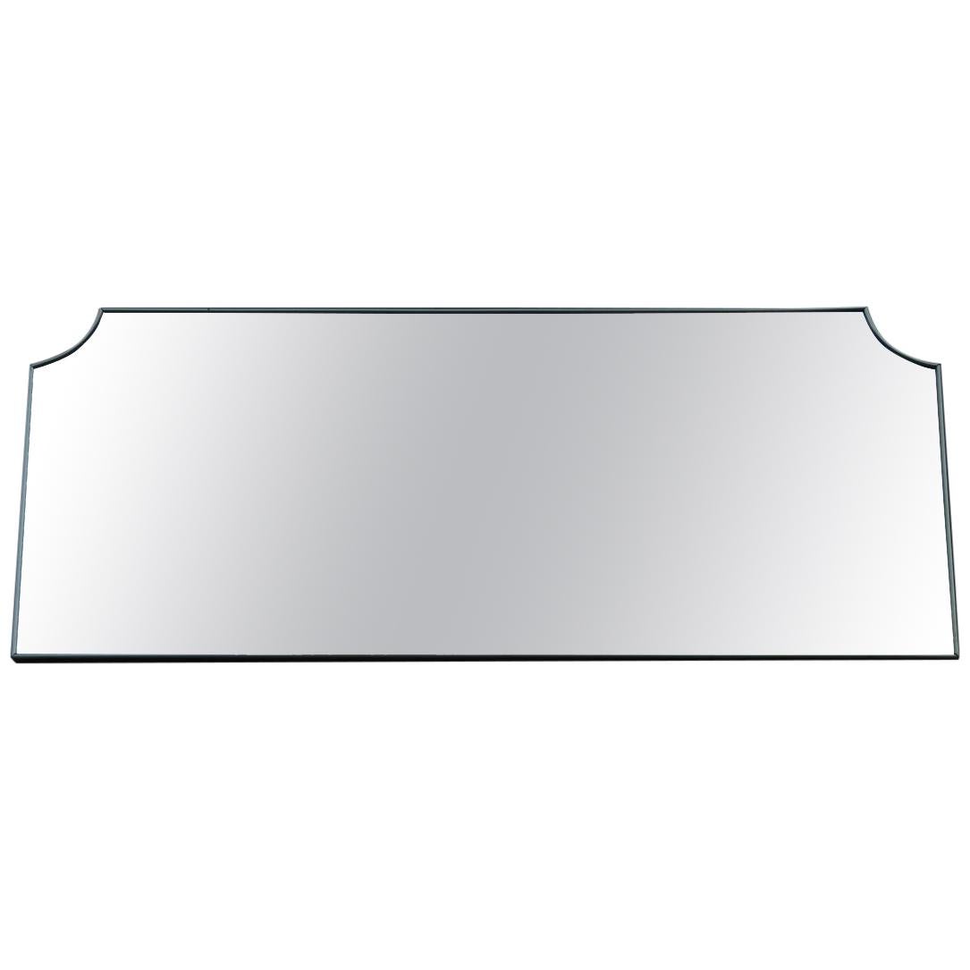 Shaped Mirror from the 1950s in Gilded Aluminum Italian Design Rectangular