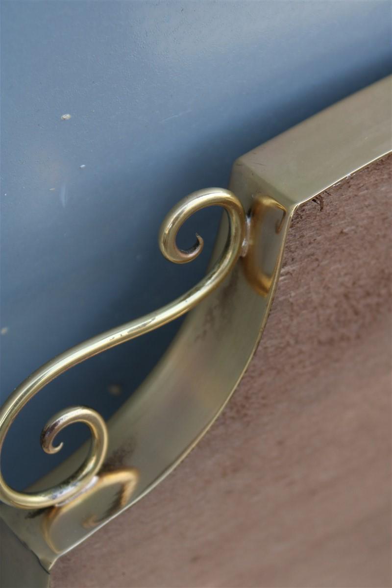 Shaped Mirror in Brass Gold Italian Mid-Century Design 1