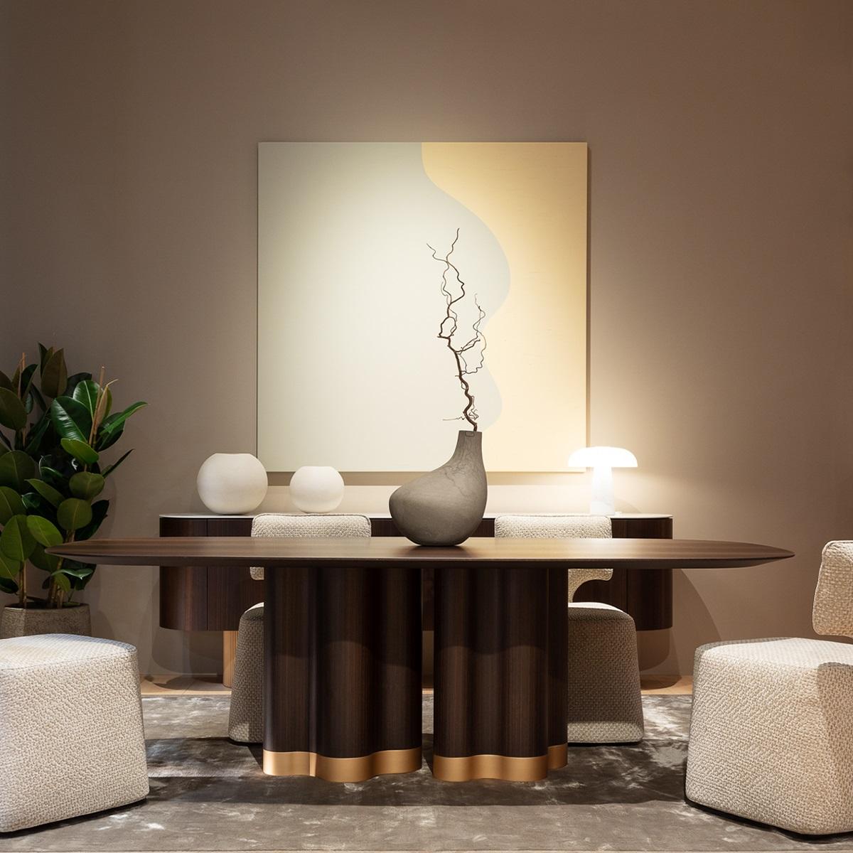 Table ovale en bois massif ou laqué (base et plateau) Neuf - En vente à NEW YORK, NY