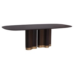 Table ovale en bois massif ou laqué (base et plateau)