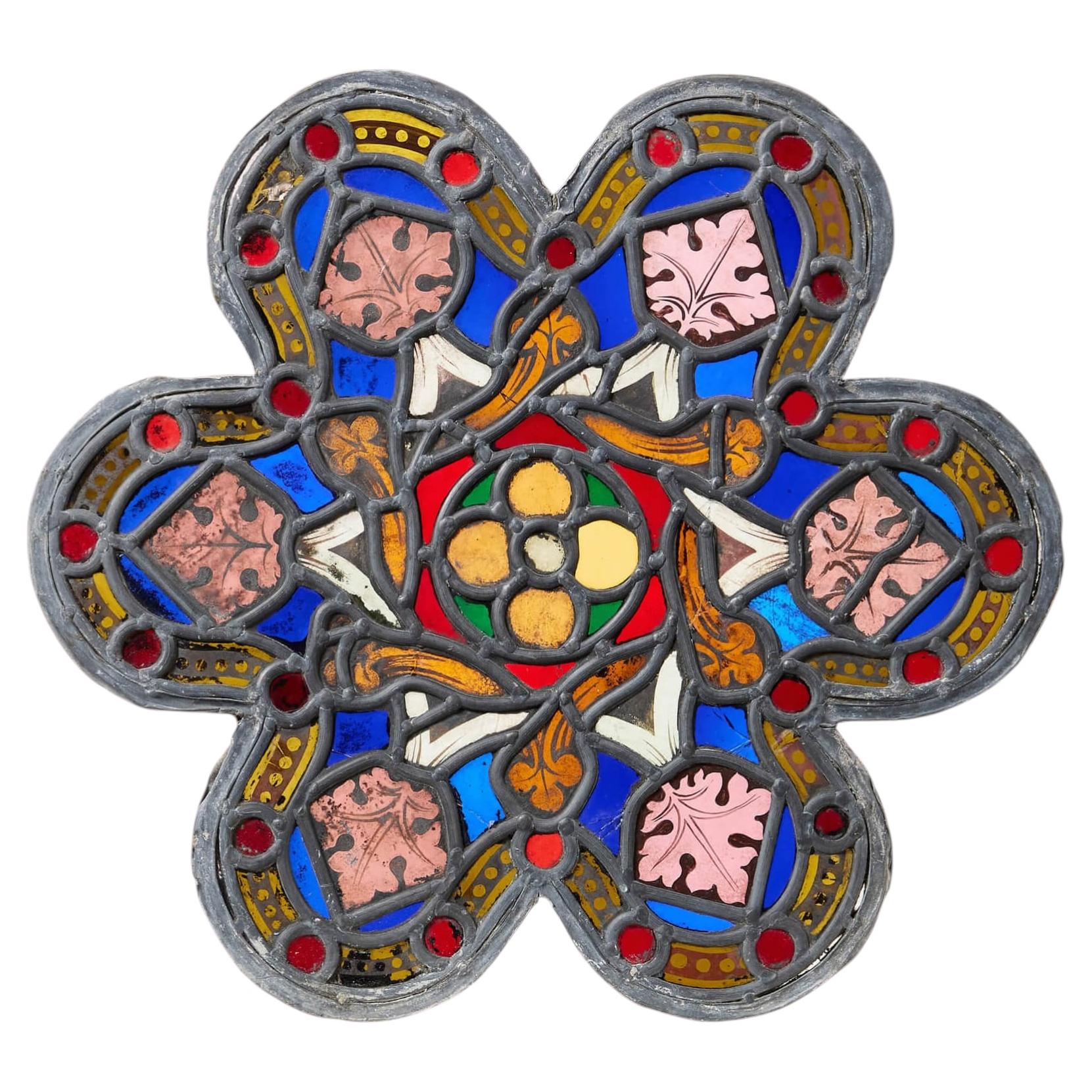 Shaped Post-Medieval Stained Glass Panel