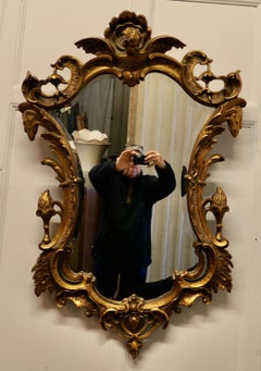 Rococo Revival Gilt Wall Mirror, Resin Frame, Elaborate Design, 1970