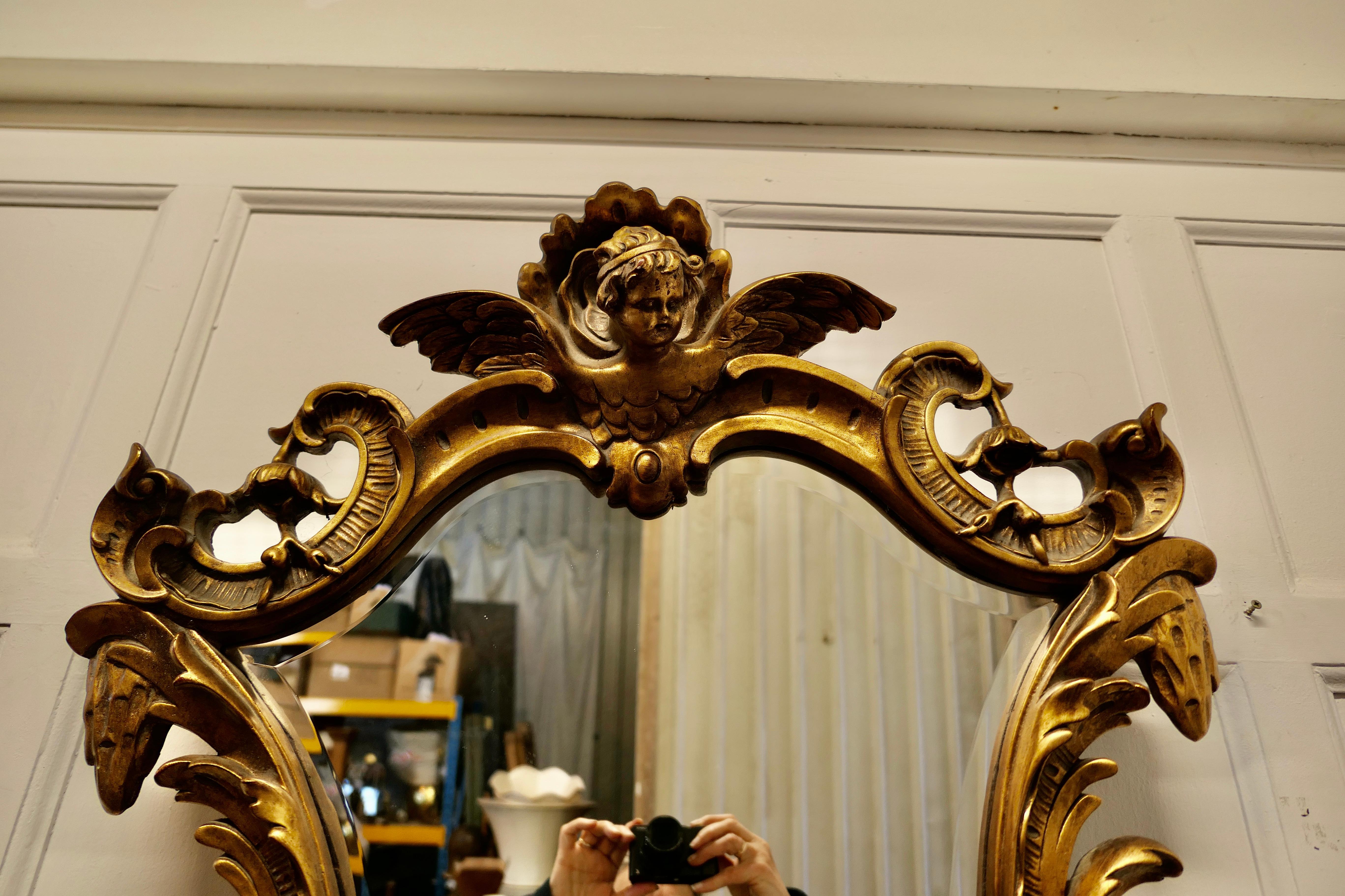 Shaped Rococo Style Gilt Wall Mirror In Good Condition For Sale In Chillerton, Isle of Wight