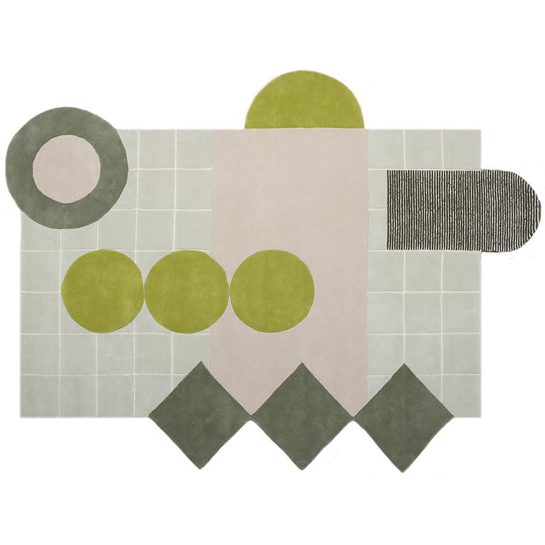Contemporary Shaped Area Rug by Diego Olivero Studio  For Sale