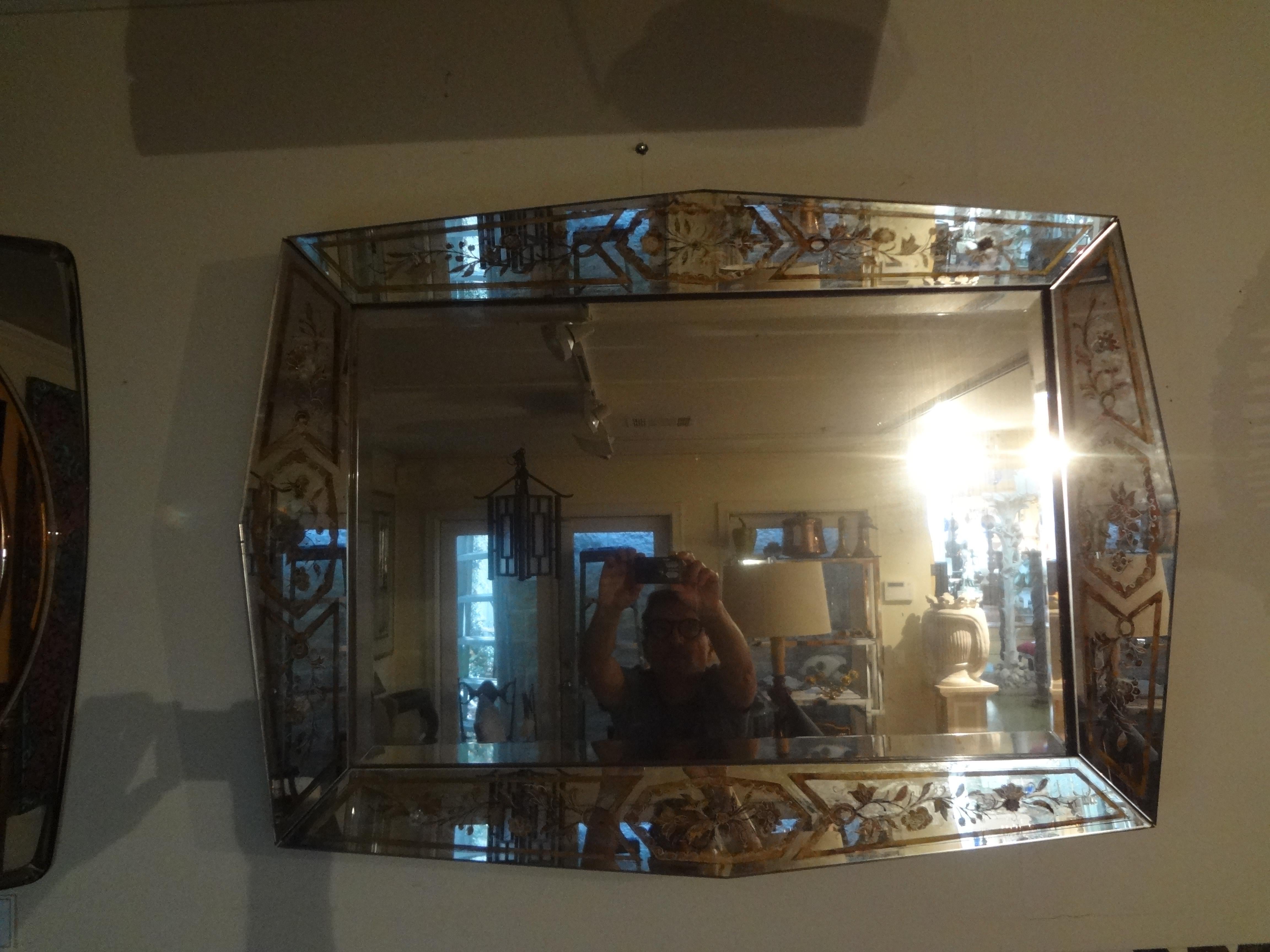 Shapely French Eglomise Beveled Mirror 3