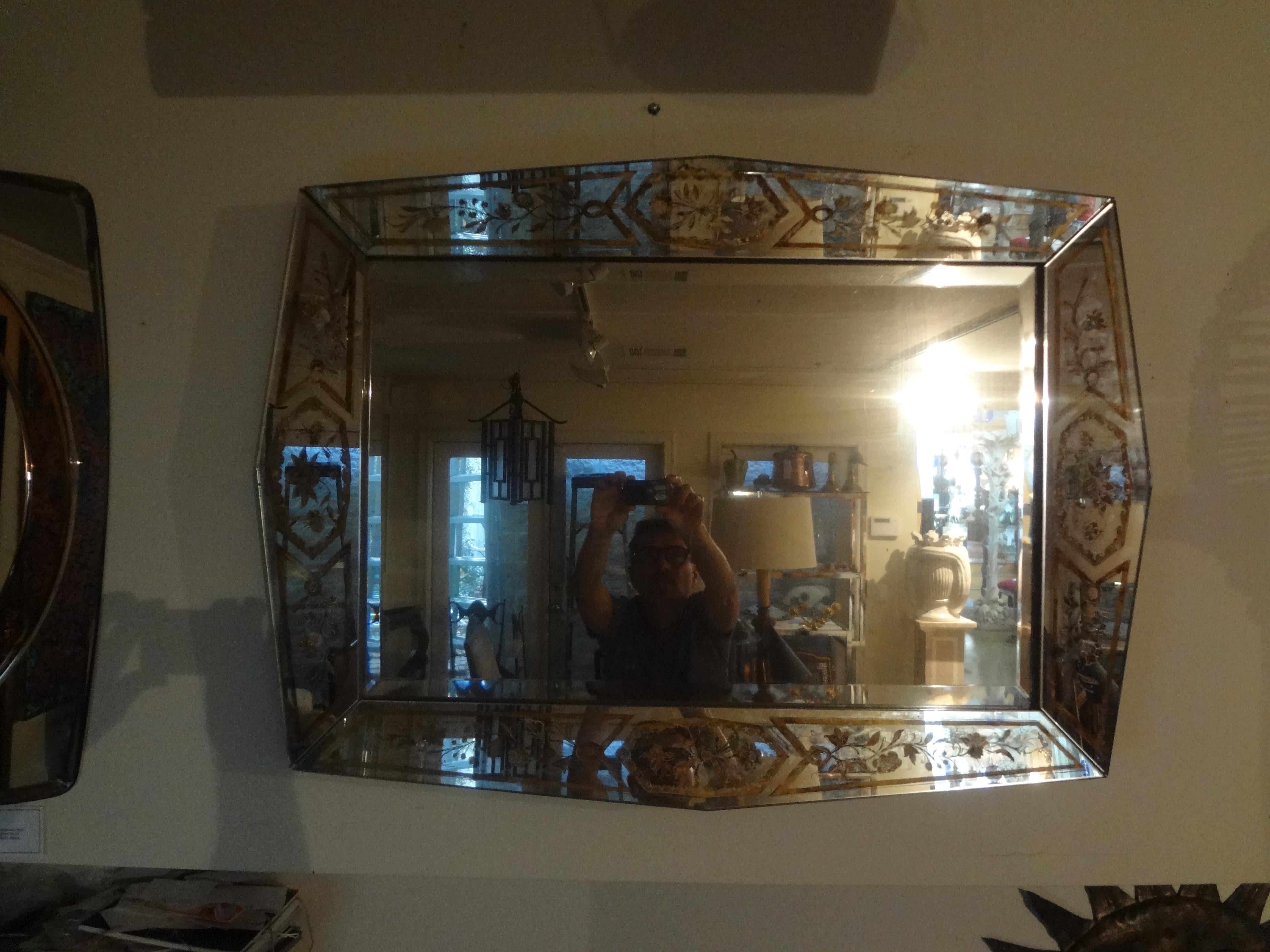 Shapely French Eglomise Beveled Mirror 2