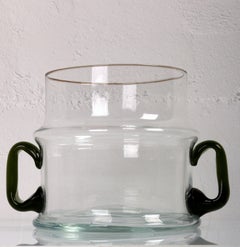 shapely Fruit or Punch Bowl or VASE mouth blown glass Sweden around 1968