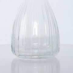 Shapely Ribbed Glass Carafe Bird Design Style of Timo Sarpaneva, Finland, 1950s