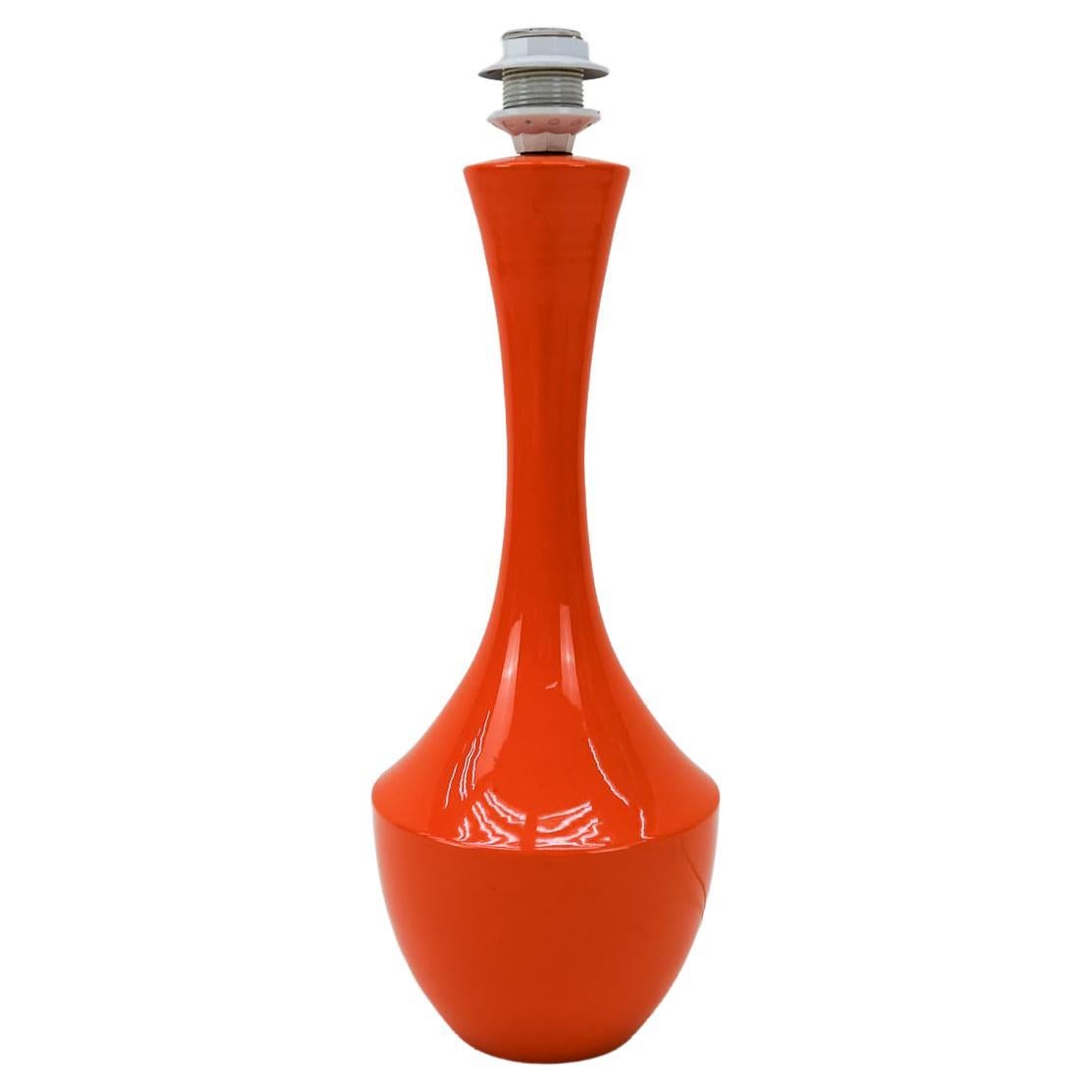 Shapely Orange Keramik-Tischlampe, hergestellt in Italien, 1960er Jahre