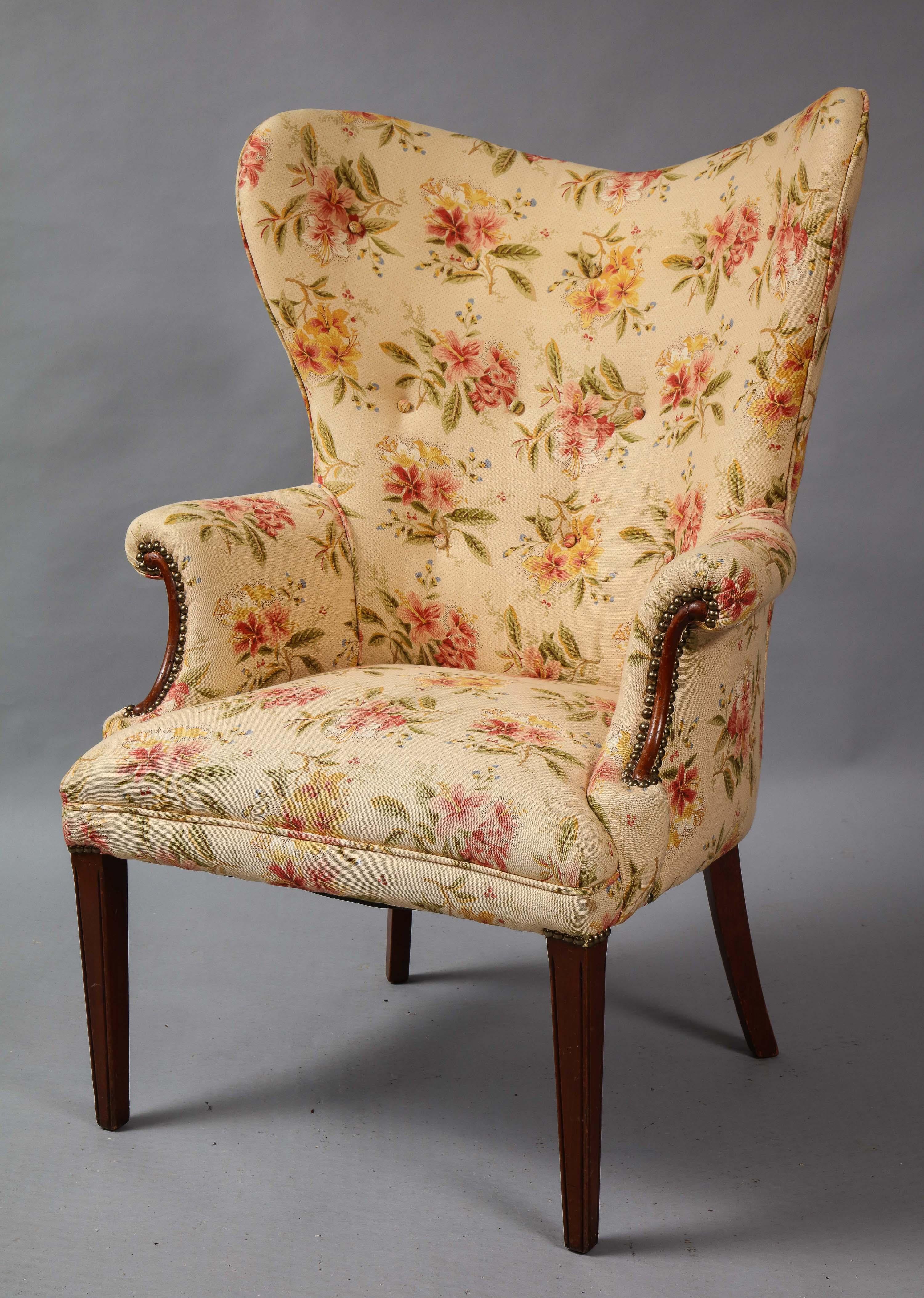 Shapely Pair of Wing Chairs 9