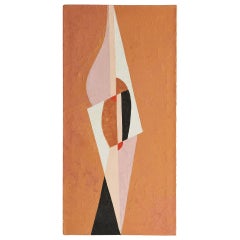 "Shapes", Mid-Century Modern Oil on Canvas