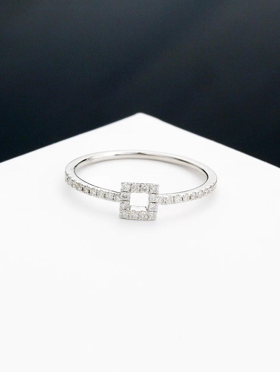For Sale:  Shapes Square Diamond-Pave Ring 2
