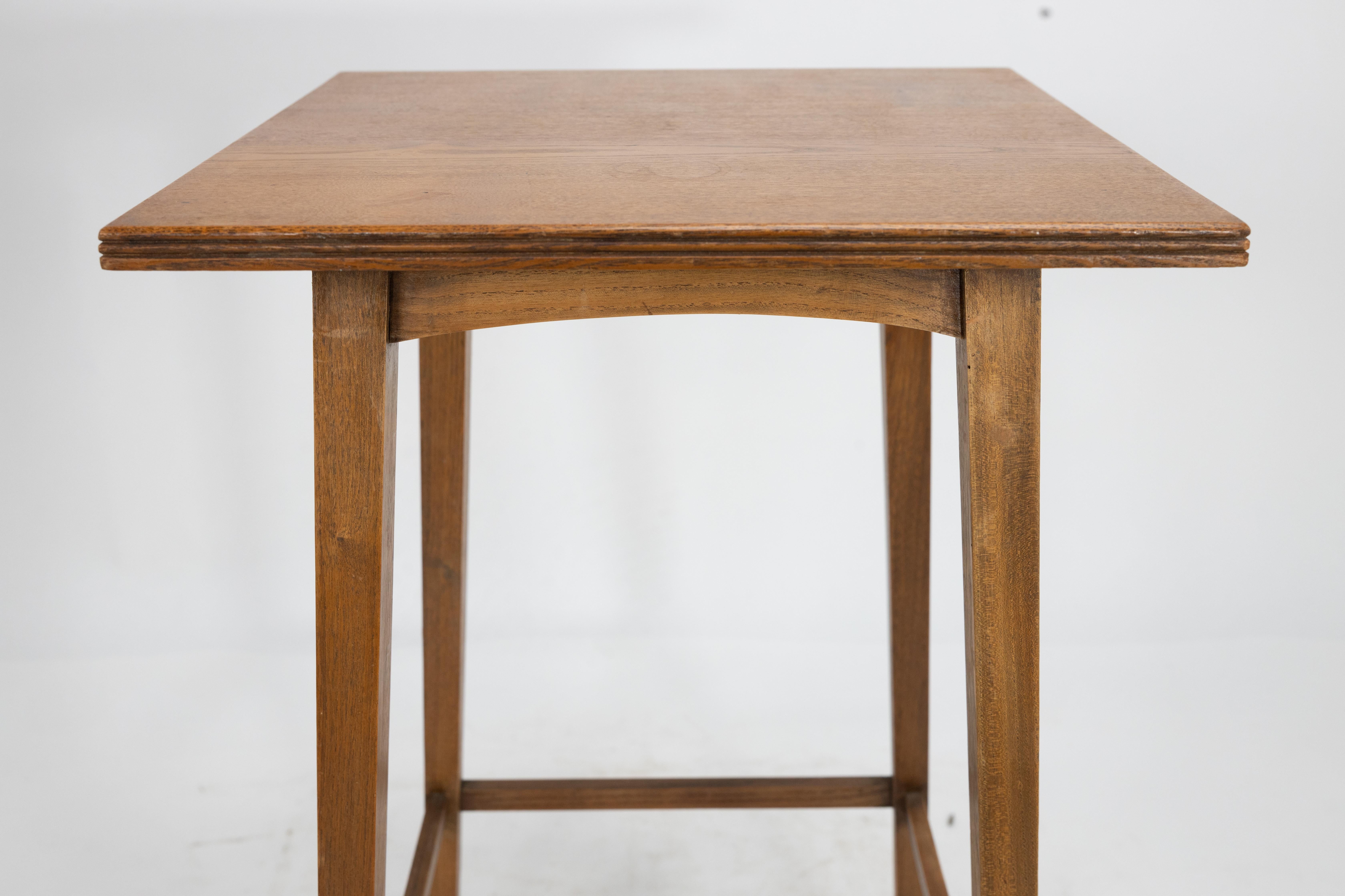 Shapland & Petter A small Arts & Crafts Ash side table with square tapering legs For Sale 4