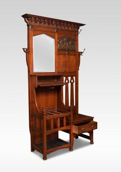 Shapland and Petter Arts & Crafts Glasgow School Walnut Hall Stand