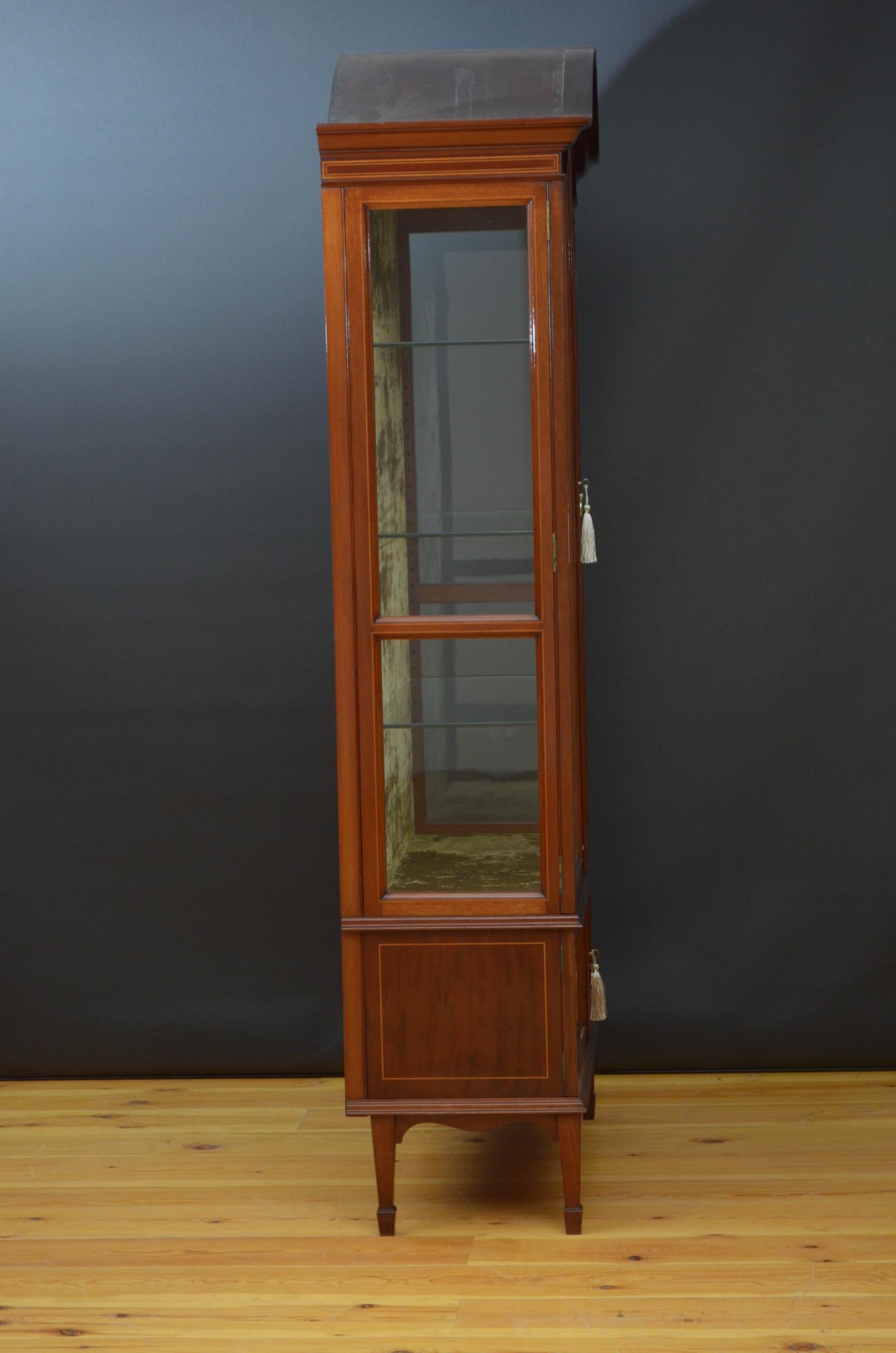 Shapland and Petter Edwardian Display Cabinet For Sale 6
