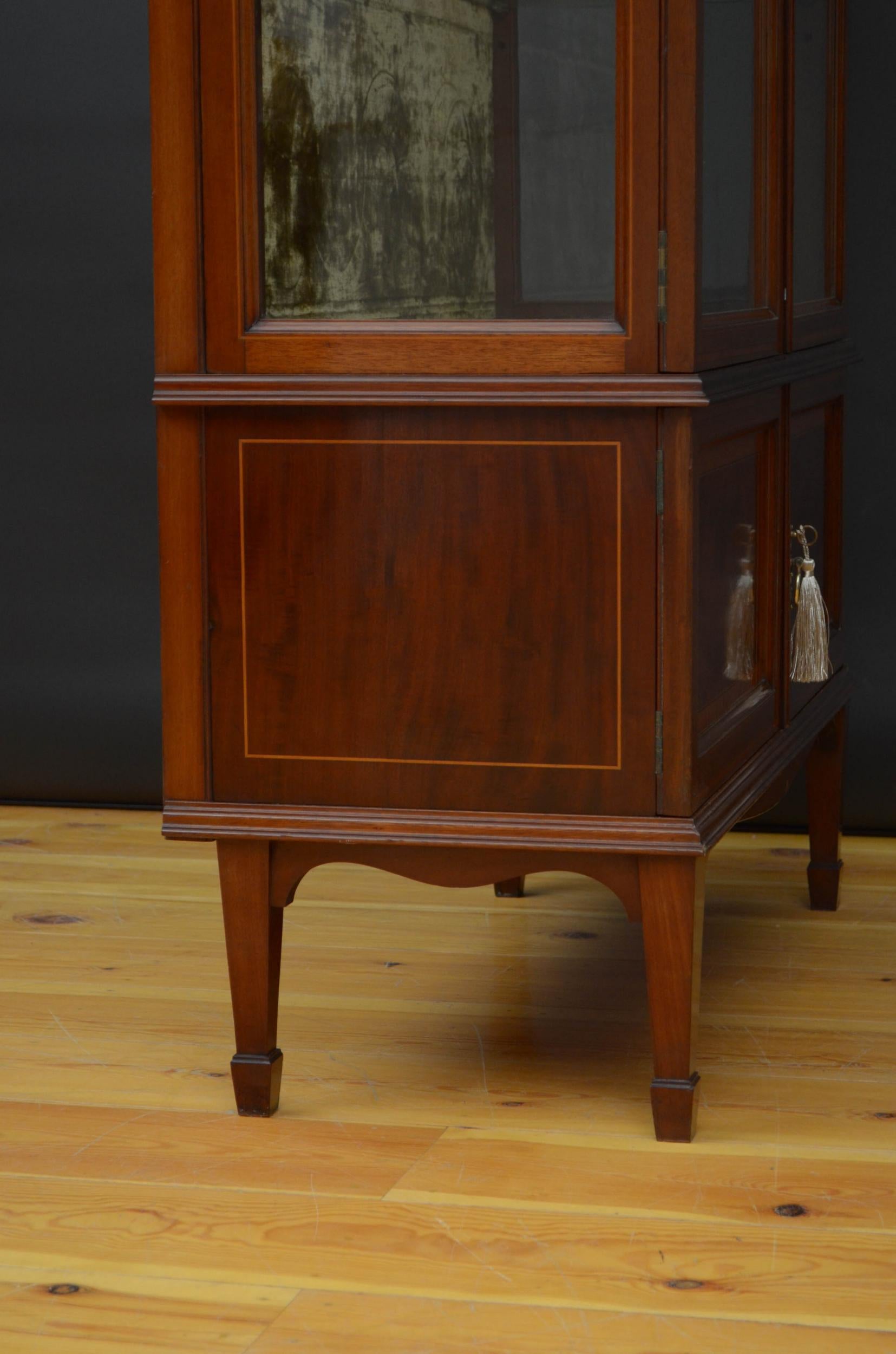 Shapland and Petter Edwardian Display Cabinet For Sale 7