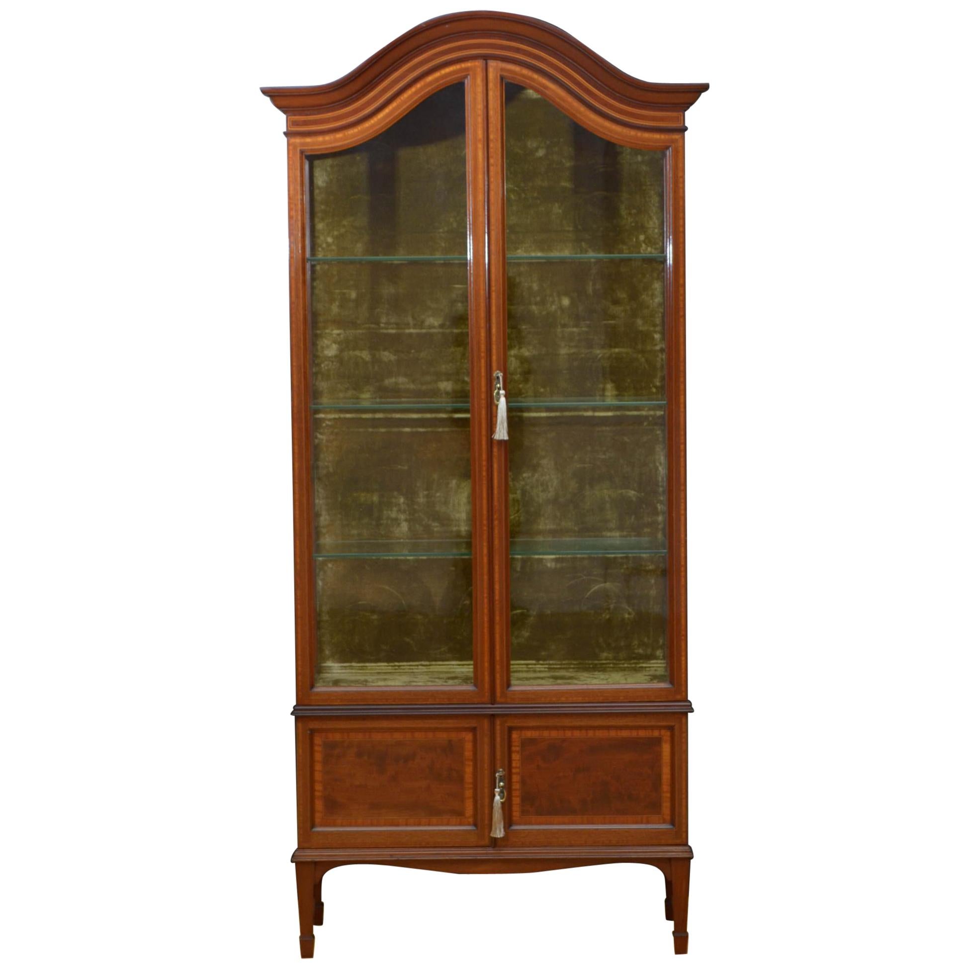 Shapland and Petter Edwardian Display Cabinet For Sale