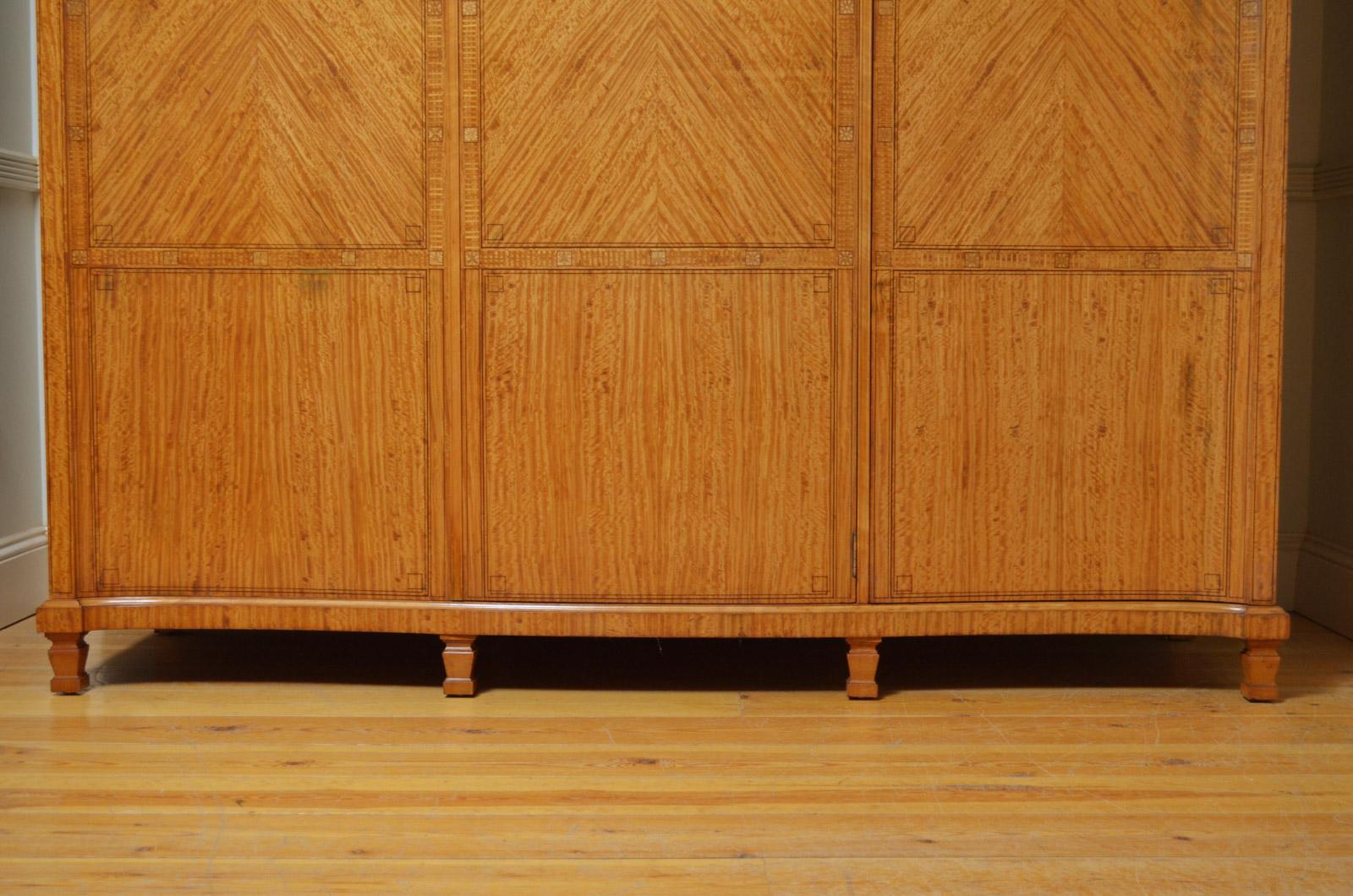 Shapland and Petter Satinwood Bedside 3-Door Wardrobe 9