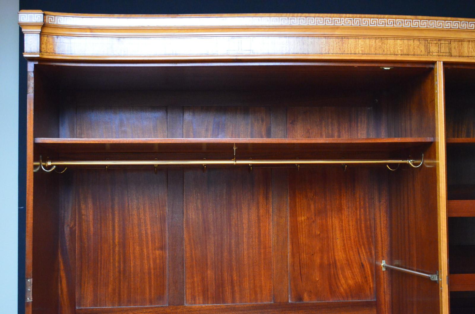 English Shapland and Petter Satinwood Bedside 3-Door Wardrobe