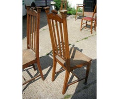 Shapland & Petter, A Pair Of English Arts & Crafts Ash & Rush Seat Side Chairs