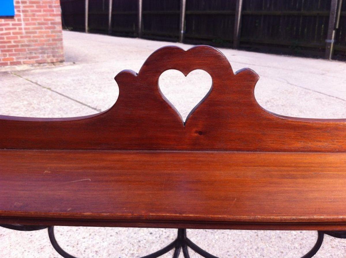 Shapland & Petter, Arts & Crafts Mahogany Desk with a Pierced Heart to the Top In Good Condition For Sale In London, GB