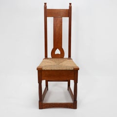 Shapland & Petter, Baillie Scott Stil der, Arts & Crafts Eiche Binsen sitzenden Stuhl