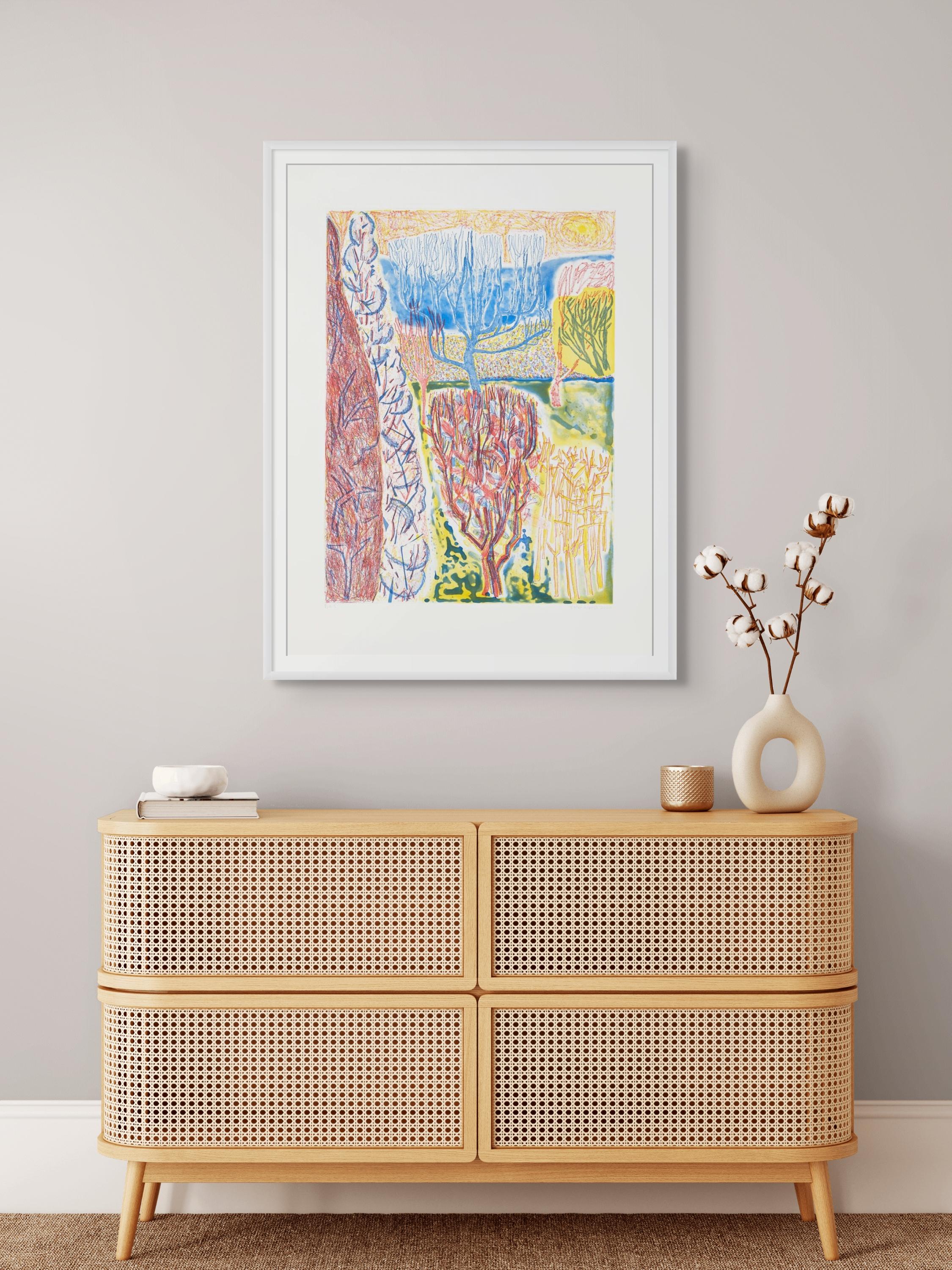 Trovare l'equilibrio - Landscape Print Beige di Shara Hughes