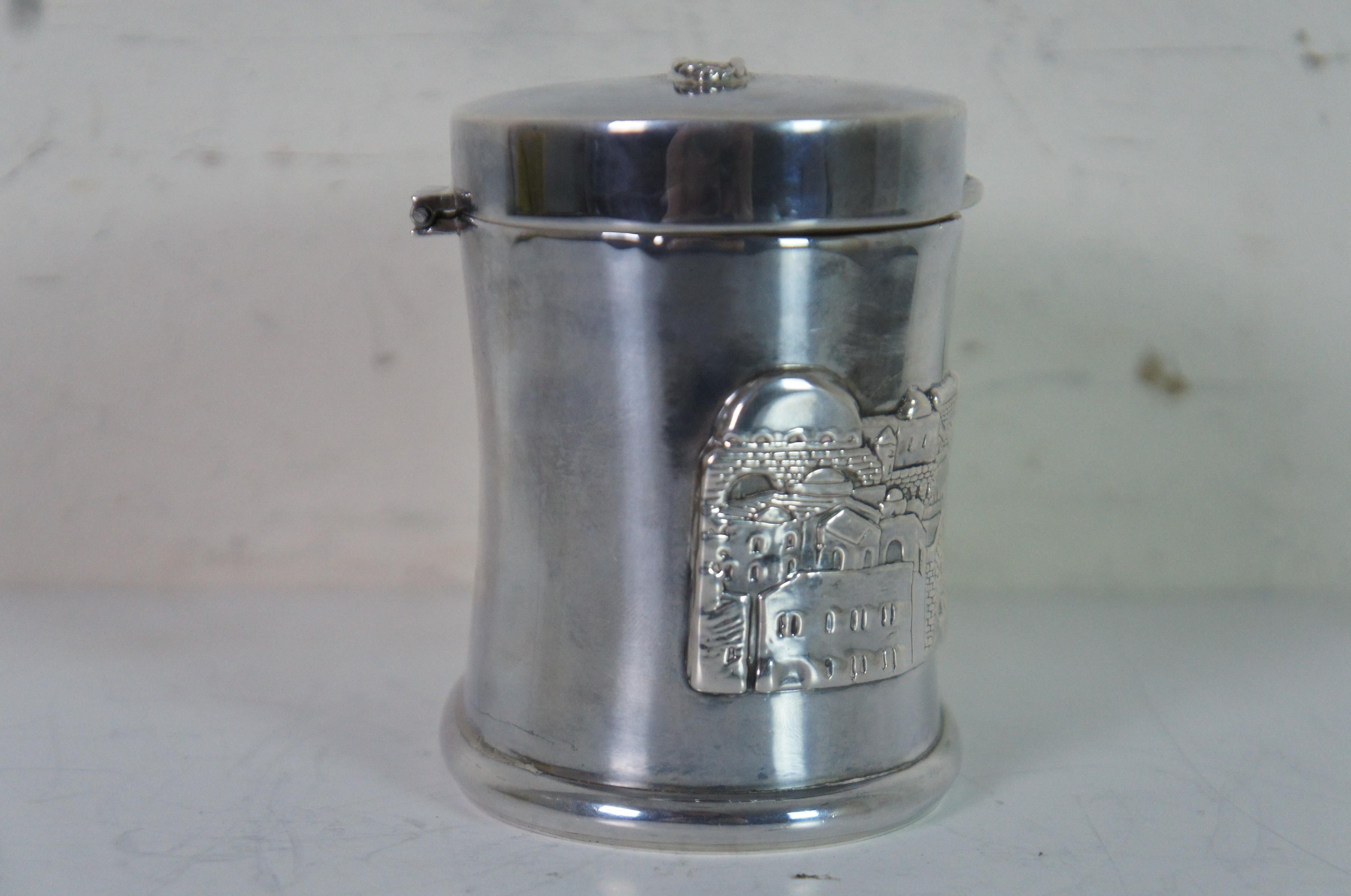 Sterling Silver Sharaby 999 Pure Silver Tzedakah Blessing Charity Box Bank Israel Judaica For Sale