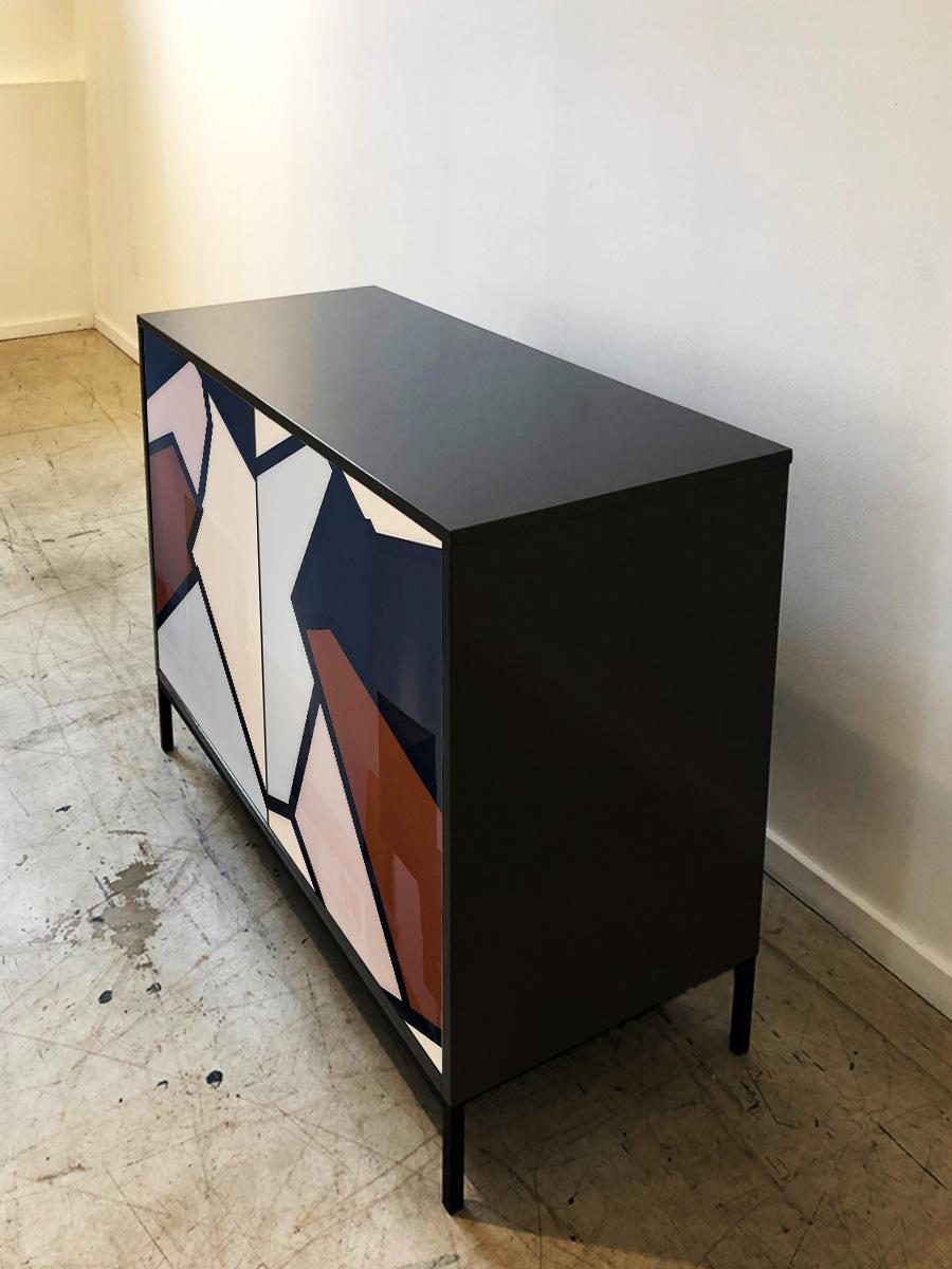 North American Shard Cabinet No. 1 by Morgan Clayhall – Hand-Painted Abstract Artwork For Sale