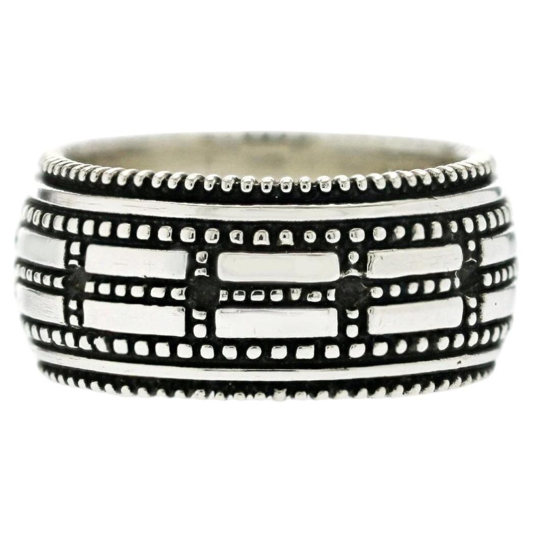 Share KONSTANTINO 925 Sterling Silver Sectioned Men's Band Ring Size 10