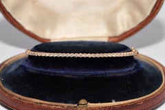 Compartir Brazalete vintage de oro de 14 quilates decorado con diamantes naturales de la década de 1990