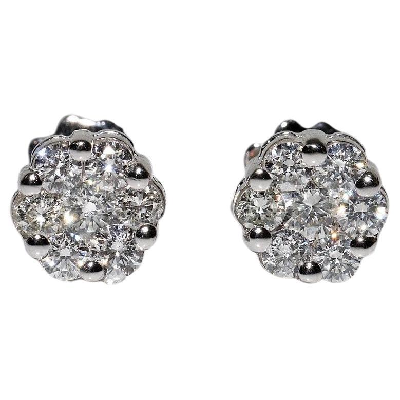 Orecchino d
oro naturale decorato con diamanti, vintage CIRCA anni 
90, in oro 14k