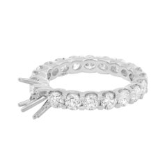 Shared Prong Diamant-Verlobungsring aus 14K Weißgold gegossen 2,00 Gesamtkaratgewicht