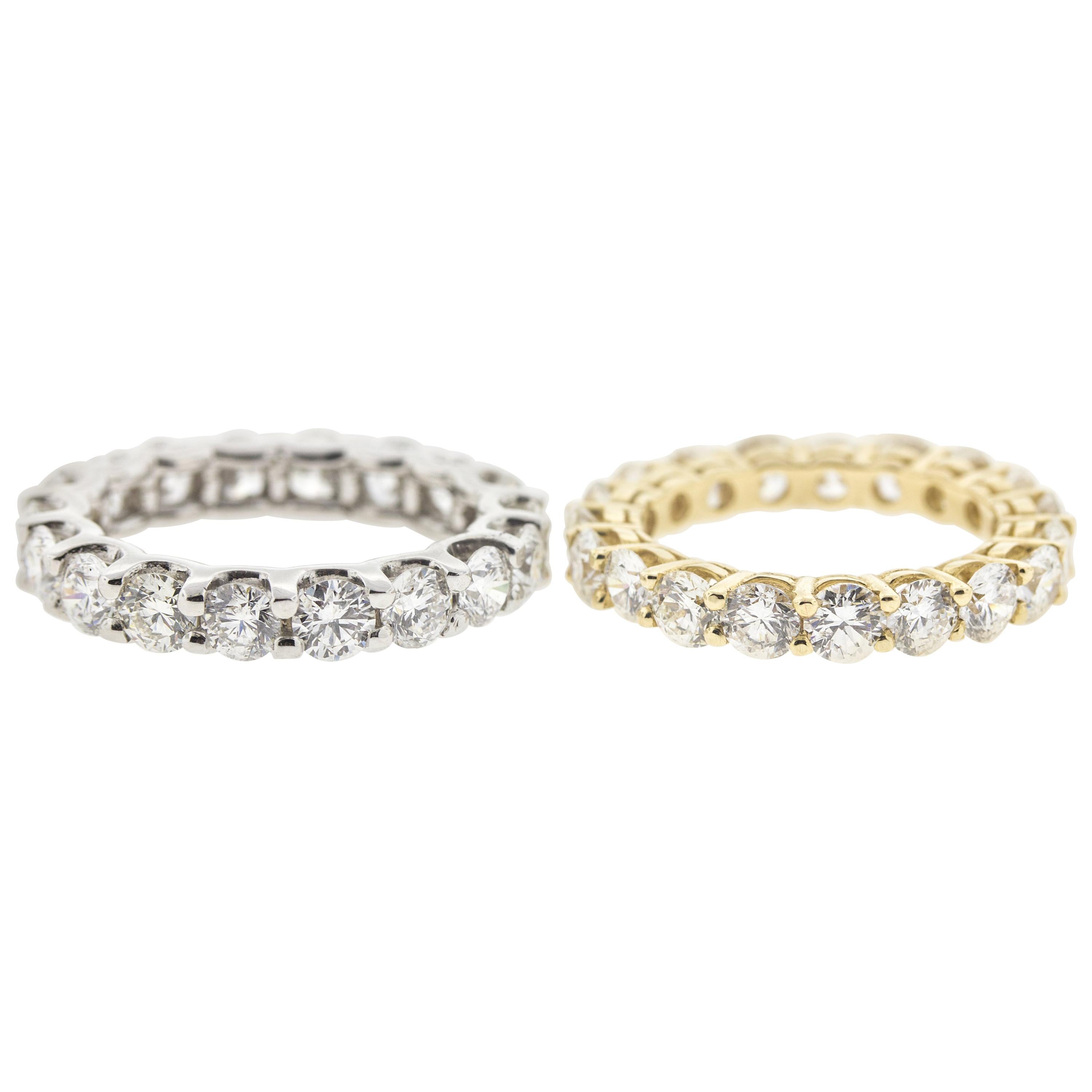 Shared Prong Round Diamond Eternity Band For Sale