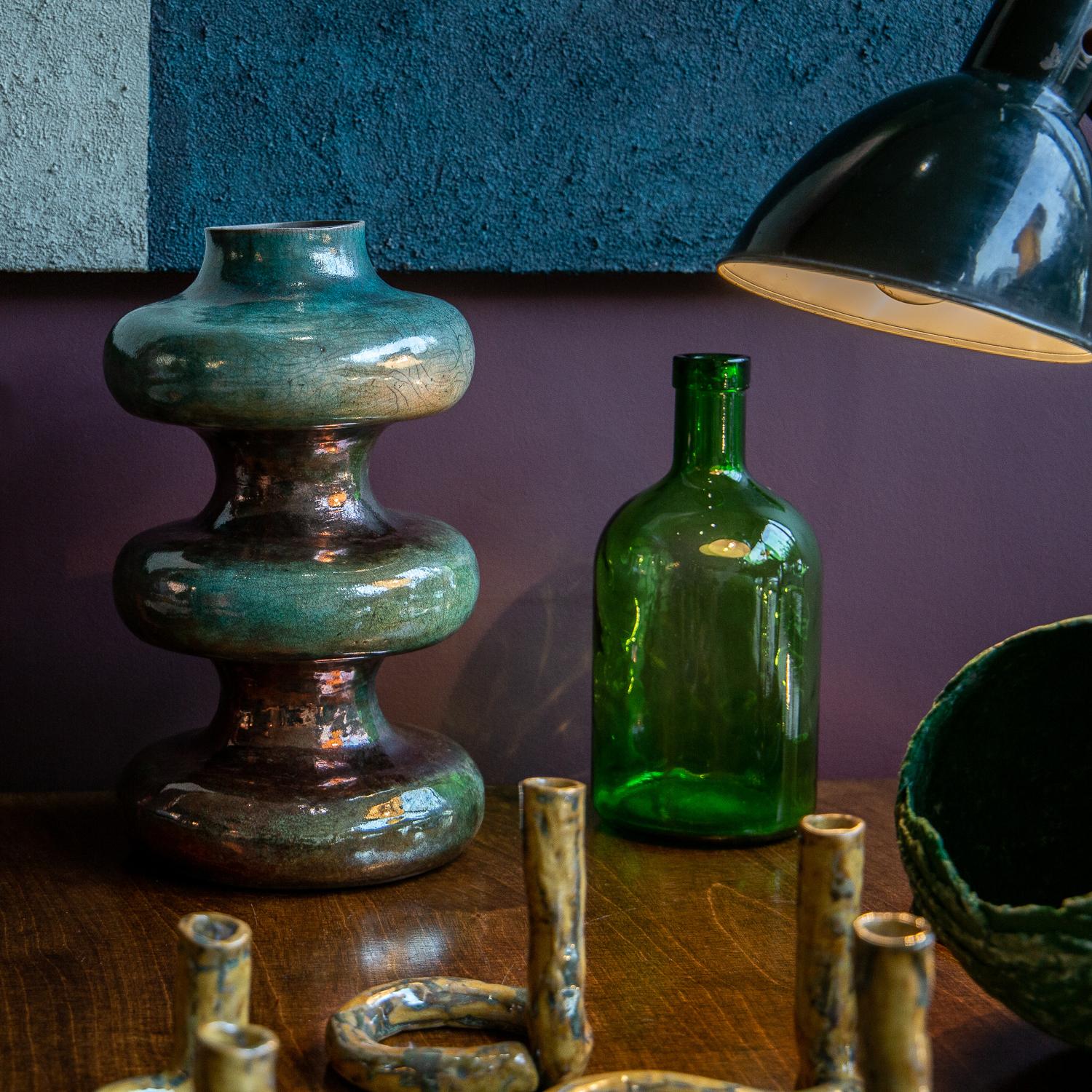 Post-Modern Shared Shape II, a Ceramic Sculpture Vase in Glazed Stoneware 