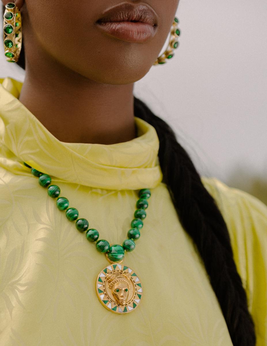 Women's Shari Hoop Earrings in 18K Gold with Multicolored Gemstones For Sale