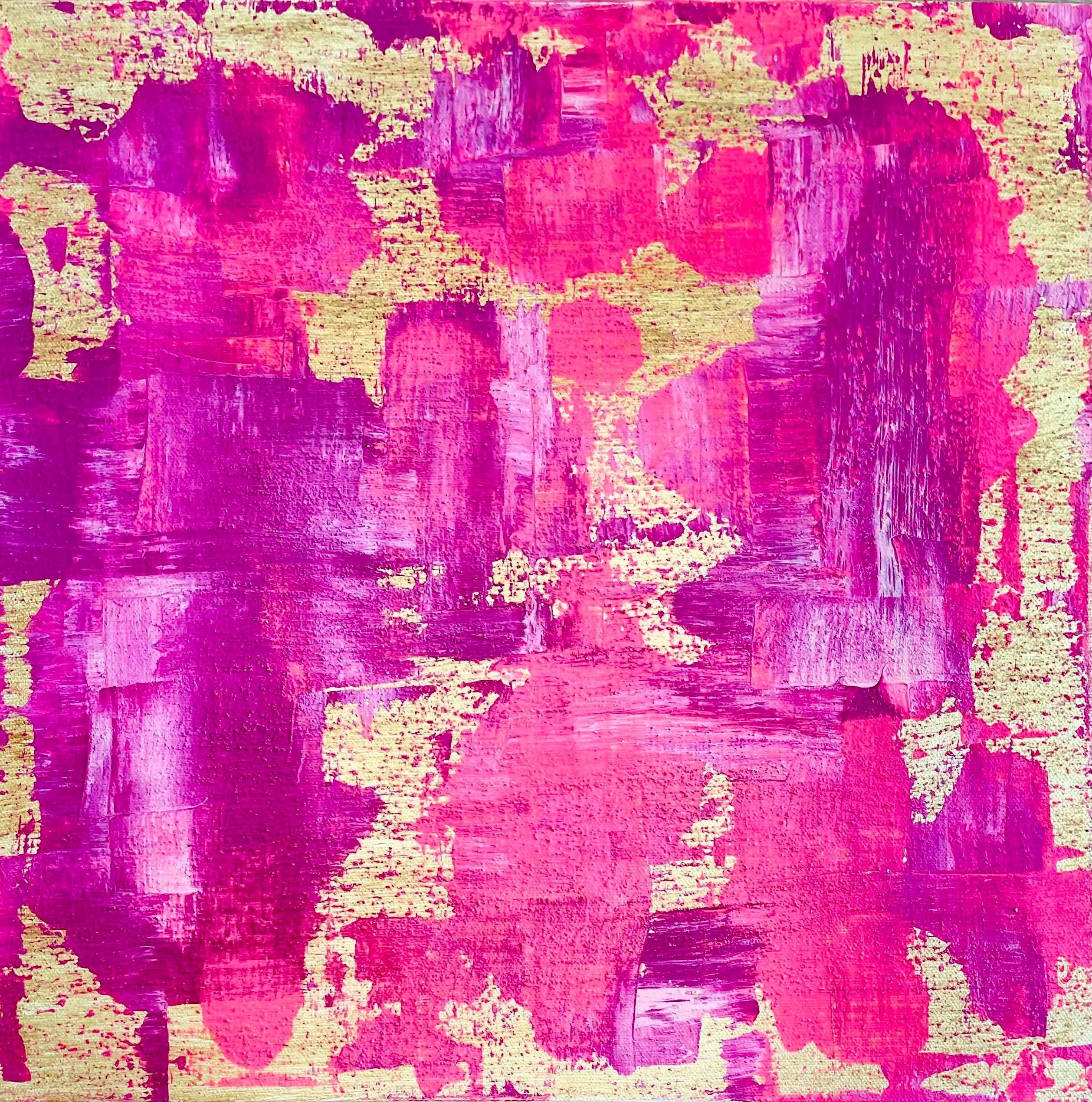 Pink Flowers - Abstract Expressionist Mixed Media Art by Sharin Schober