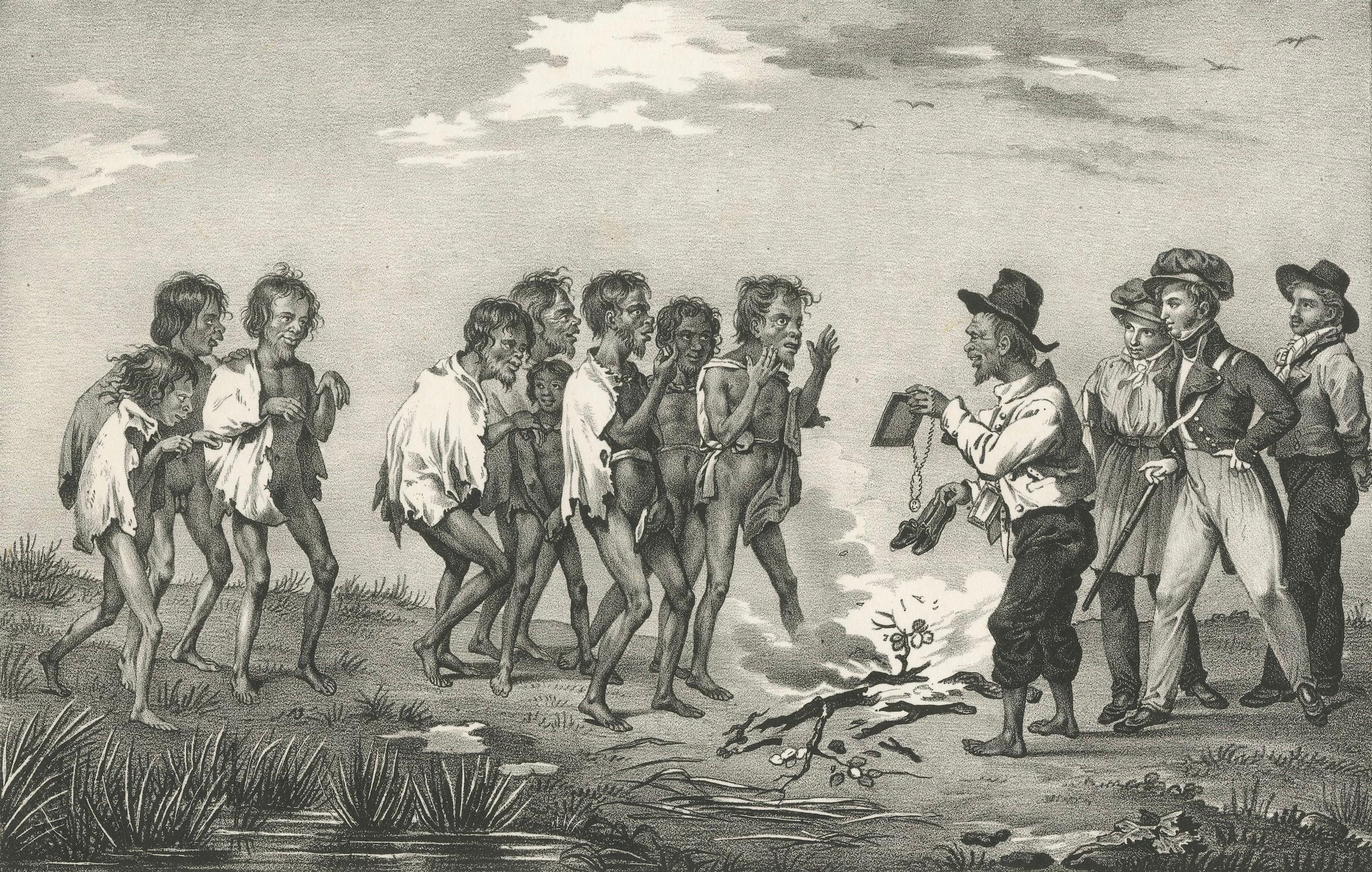 Compartiendo los regalos del astrolabio en King George's Harbour, Nueva Holanda (Australia), 1836 en venta 1