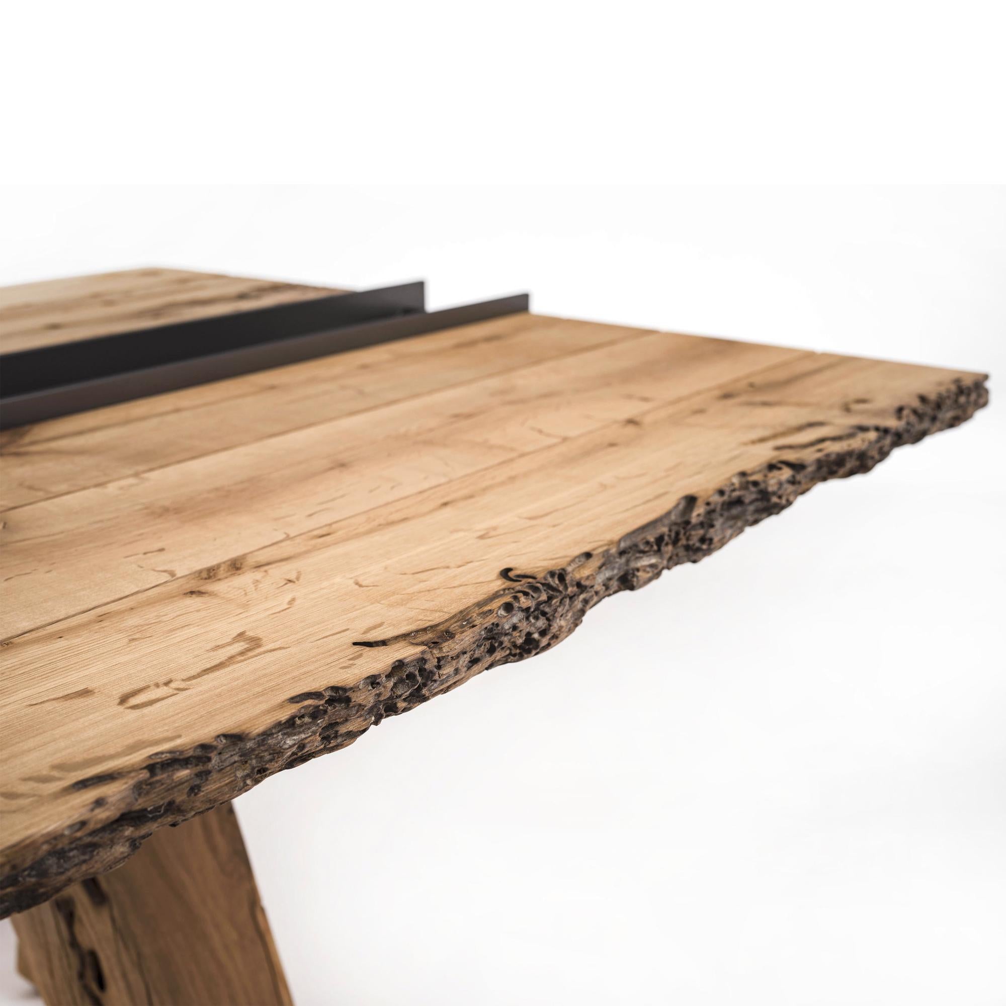 Italian Sharing Raw Oak Dining Table For Sale