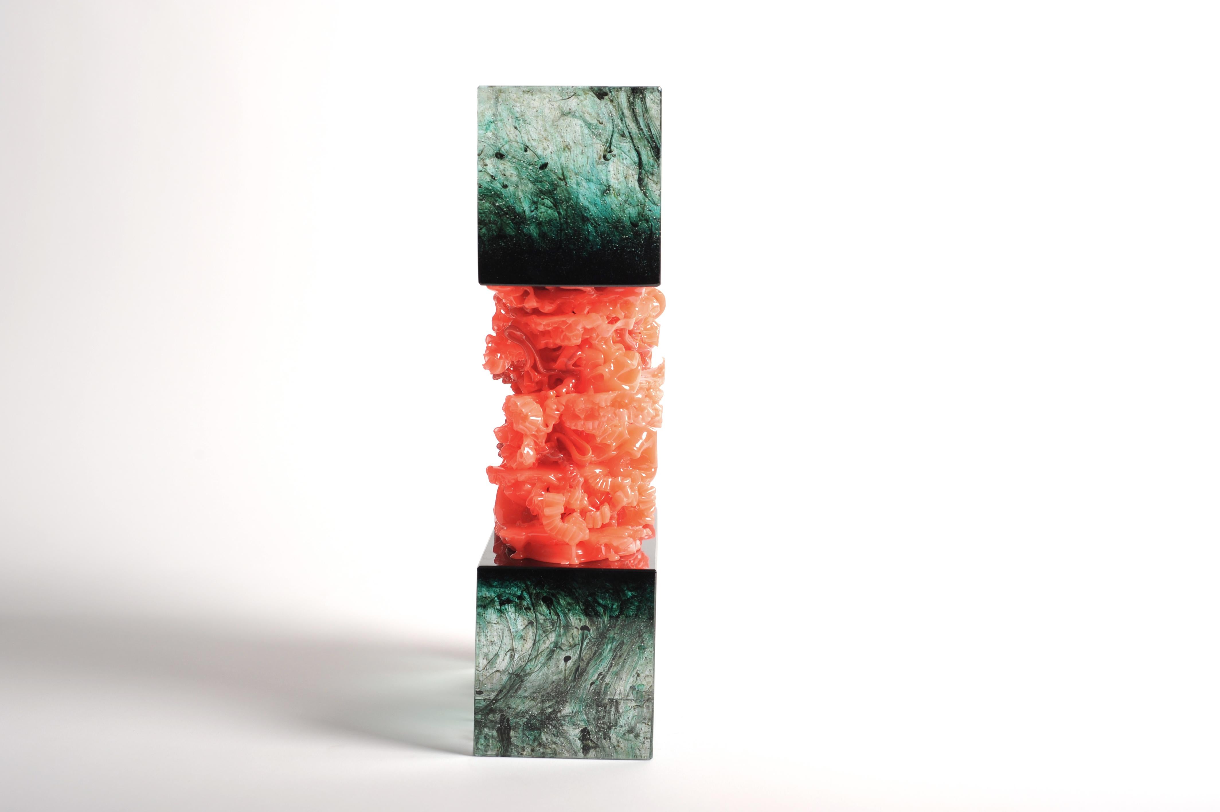 A collaboration between Studio Orfeo Quagliata and Tony Wurman of Wunderwurks Design. An unprecedented marriage of Orfeo's spectacular glass work, an obsessive process created by boiling high quality recycled crystal with color to create vibrant