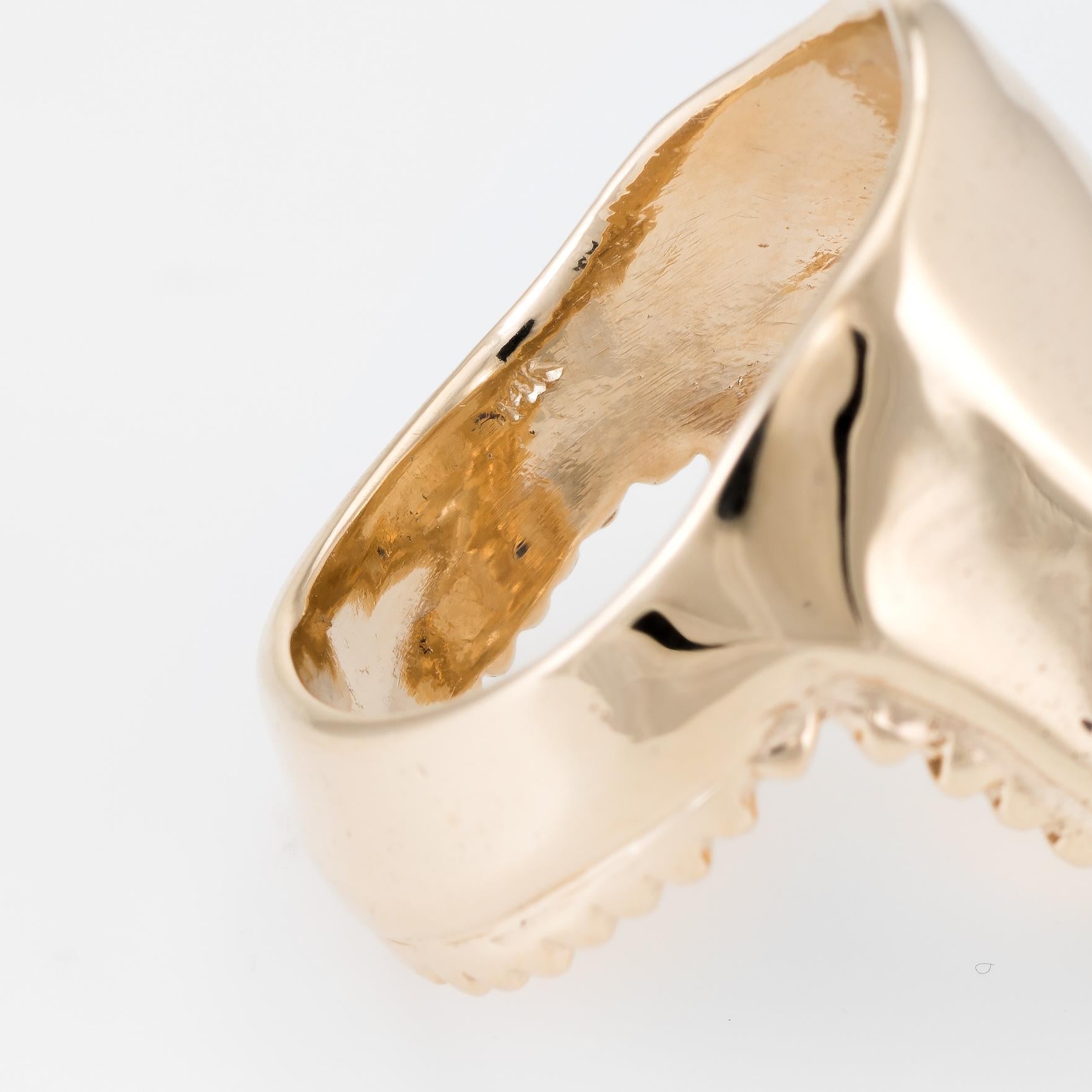 Women's or Men's Shark Head Ring Vintage 14 Karat Gold Sapphire Eyes Marine Ocean Sea Jewelry